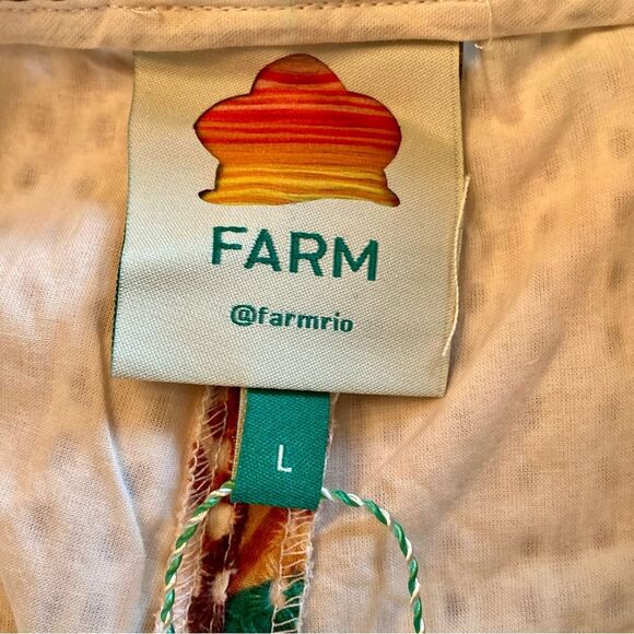 NEW FARM Rio Toucan Paradise Eyelet Pants Tropical Toucan Bird Yellow Size L - Picture 13 of 16